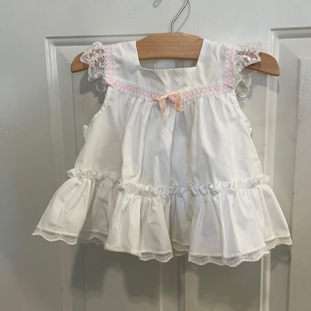 Vintage white baby dress 6 months